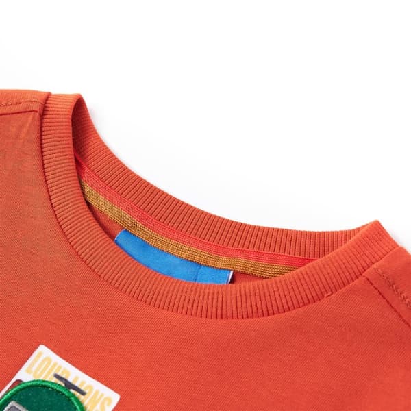 T-shirt med långa ärmar för barn orange 140
