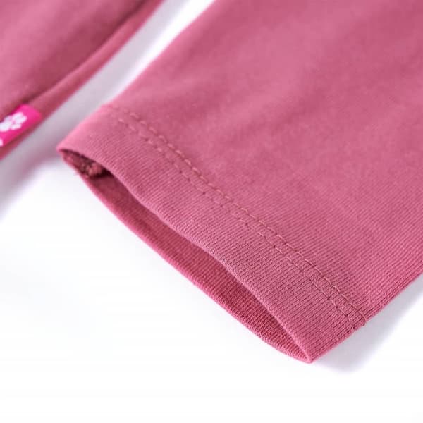T-shirt med långa ärmar för barn hallonrosa 128