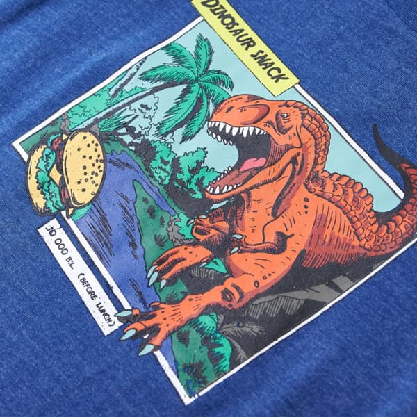 T-shirt för barn mörkblå melange 128