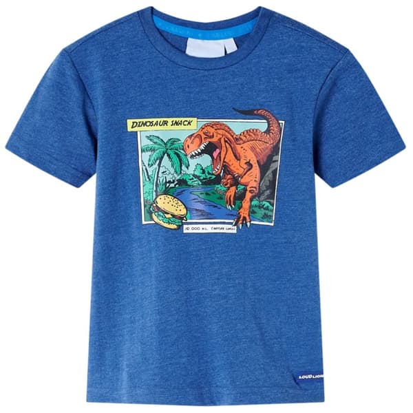 T-shirt för barn mörkblå melange 128