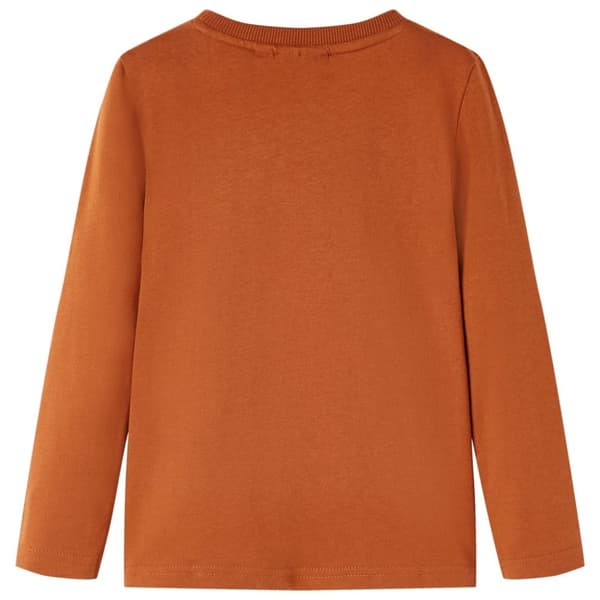 T-shirt med långa ärmar för barn stark orange 128
