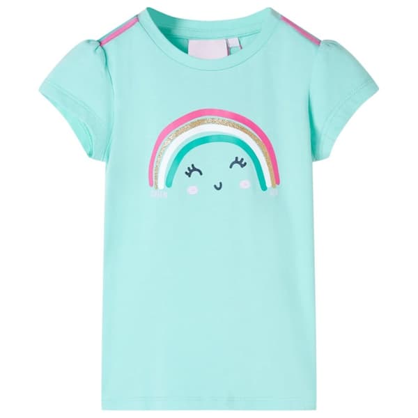 T-shirt för barn ljus mintgrön 128