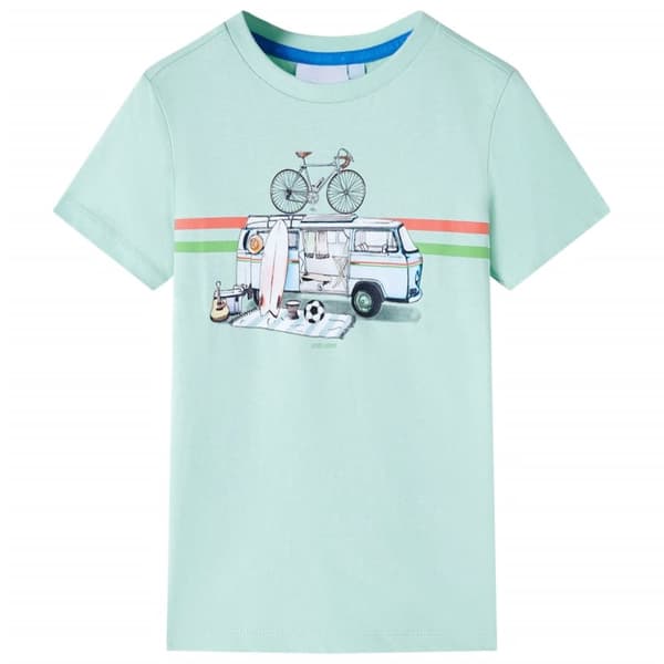 T-shirt för barn ljus mintgrön 140