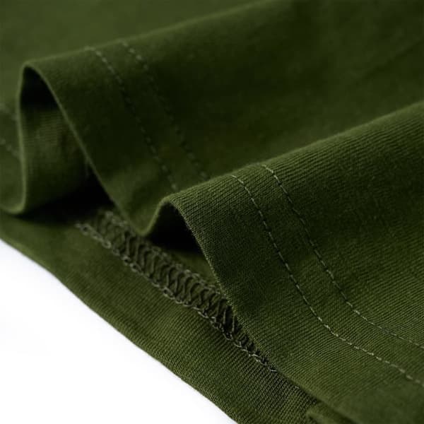 T-shirt med långa ärmar för barn mörk khaki 104
