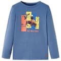 Miniatyrbild 1 av 7: T-shirt med långa ärmar för barn blå melange 104