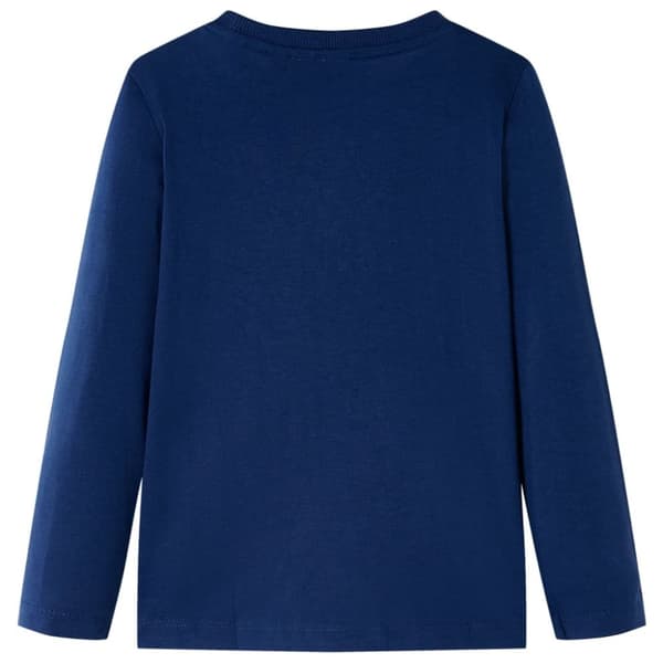 Langærmet T-shirt til børn str. 92 marineblå