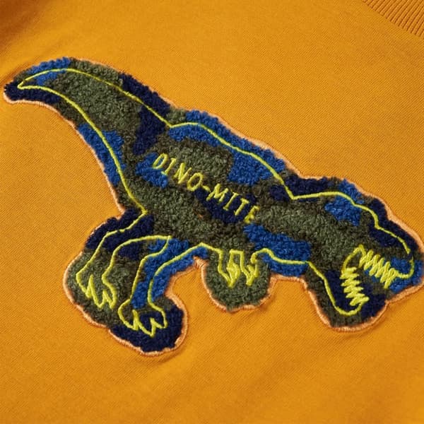 T-shirt med långa ärmar för barn ockra 128