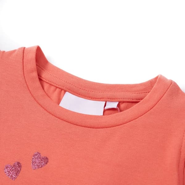 T-shirt med volangärmar för barn korall 92