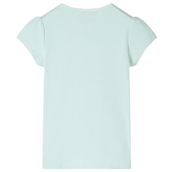 T-shirt med formade ärmar för barn ljus mintgrön 140
