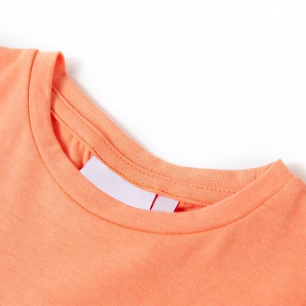 T-shirt med formade ärmar för barn neon orange 140