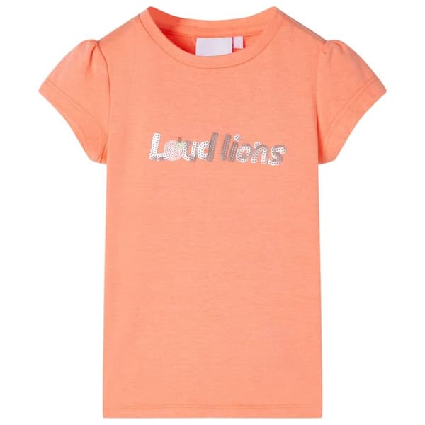 T-shirt med formade ärmar för barn neon orange 140