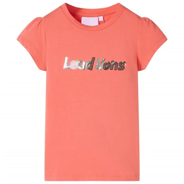 T-shirt med volangärmar för barn korall 104