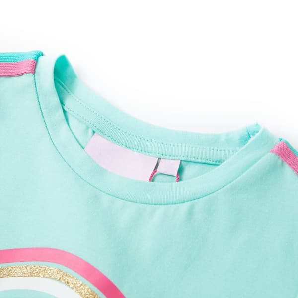 T-shirt för barn ljus mintgrön 104