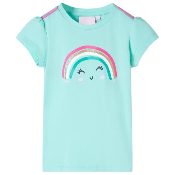 T-shirt för barn ljus mintgrön 104