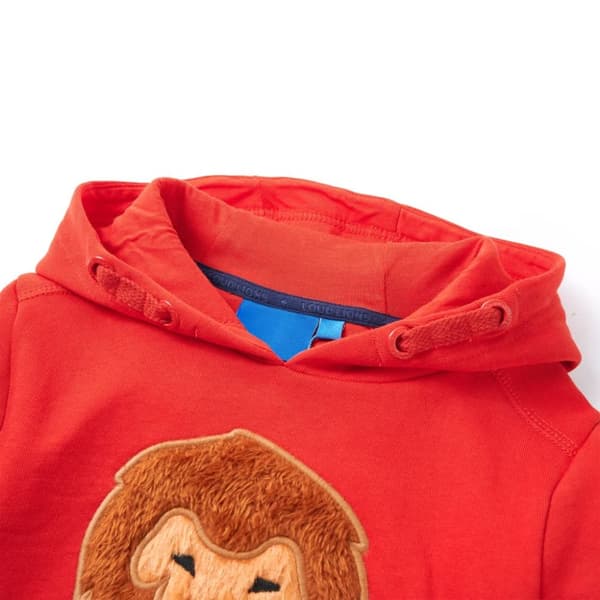 Barnhoodie röd 104
