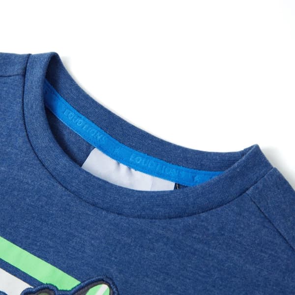 T-shirt för barn mörkblå melerad 140