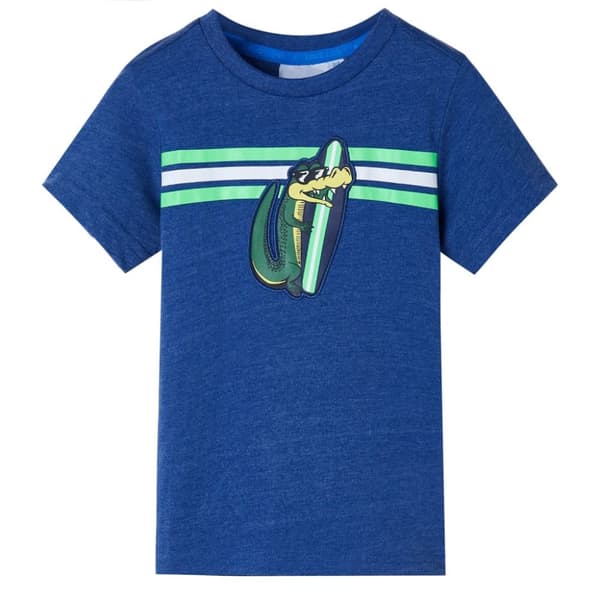 T-shirt för barn mörkblå melerad 140