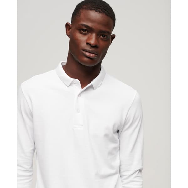 Superdry Långärmad Piké Cotton Pique Vit 2XL Man