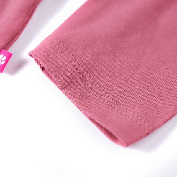 T-shirt med långa ärmar för barn hallonrosa 128