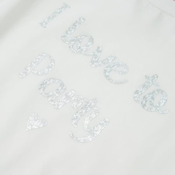 T-shirt med volangärmar för barn vit 116