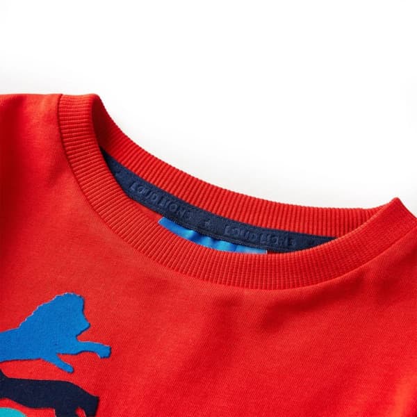 T-shirt med långa ärmar för barn röd 116