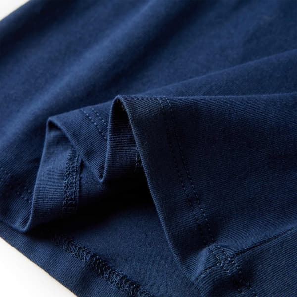 Langærmet T-shirt til børn str. 116 marineblå