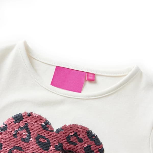 T-shirt med långa ärmar för barn ecru 116