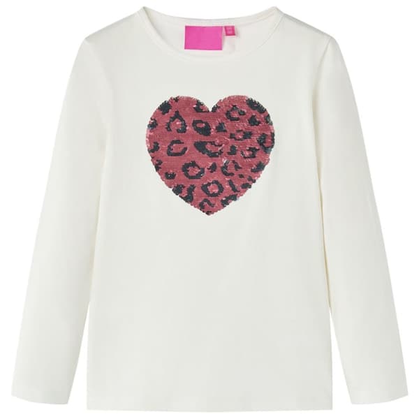 T-shirt med långa ärmar för barn ecru 116