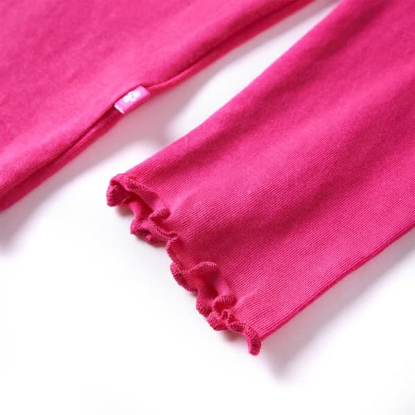 T-shirt med långa ärmar för barn stark rosa 104
