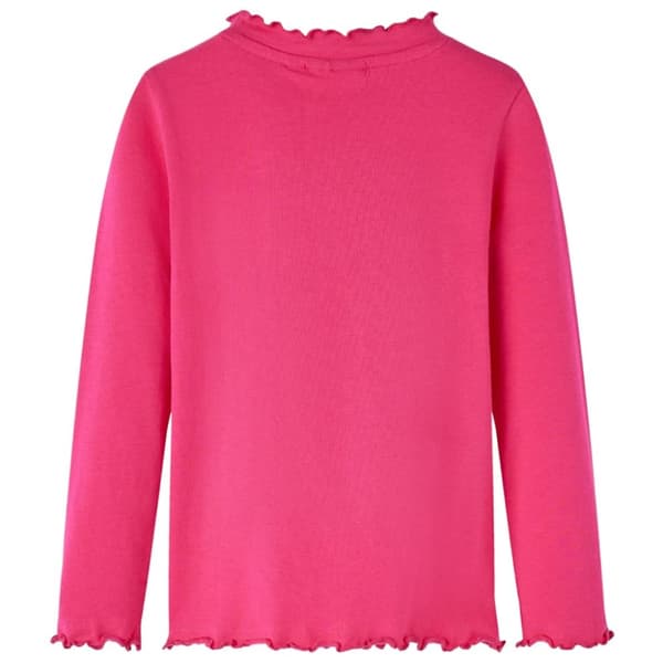 T-shirt med långa ärmar för barn stark rosa 104