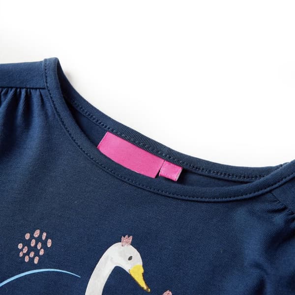 T-shirt med långa ärmar för barn marinblå 92