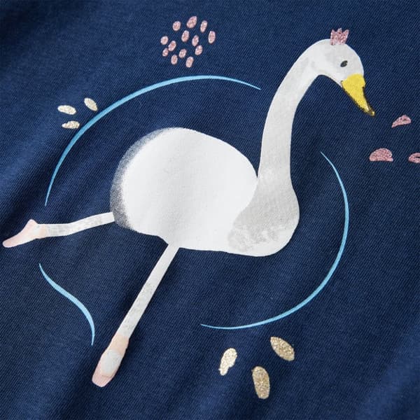 T-shirt med långa ärmar för barn marinblå 92