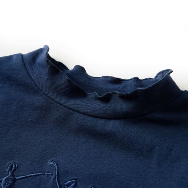 T-shirt med långa ärmar för barn marinblå 140