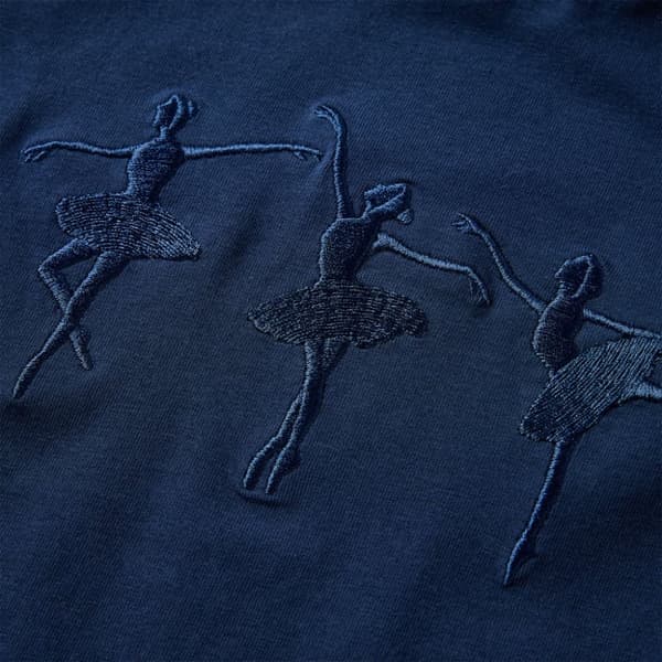 T-shirt med långa ärmar för barn marinblå 140