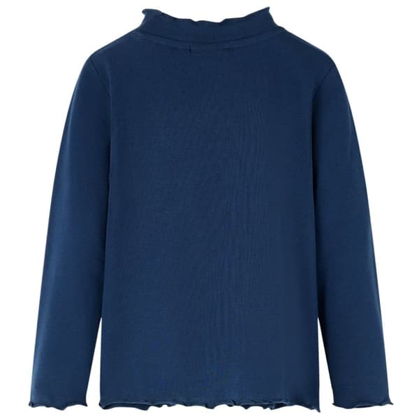 T-shirt med långa ärmar för barn marinblå 140