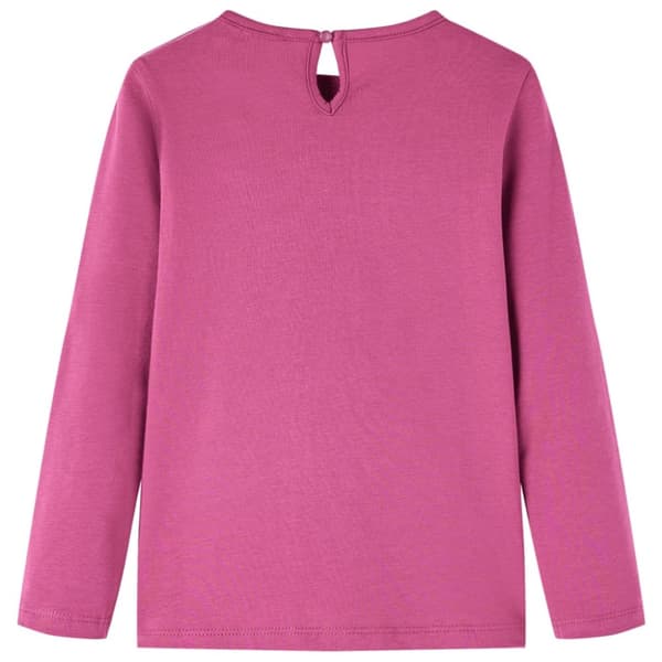 T-shirt med långa ärmar för barn hallonrosa 92