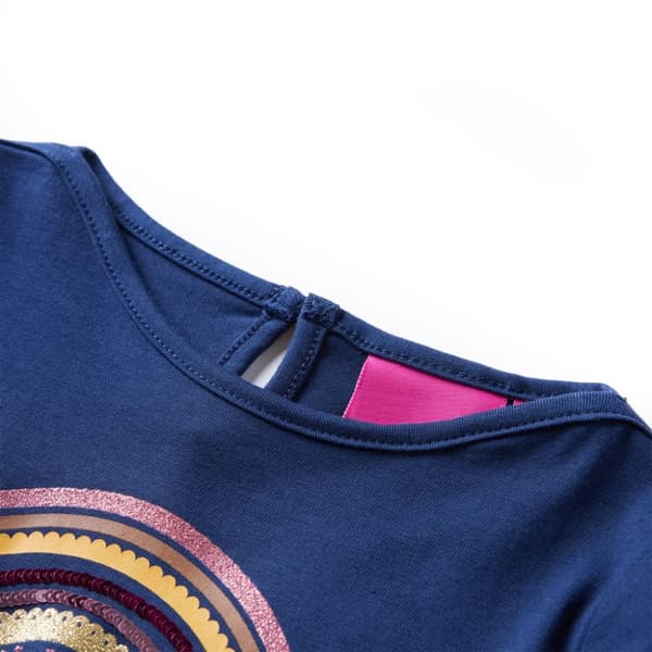 T-shirt med långa ärmar för barn marinblå 92