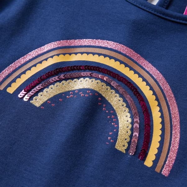 T-shirt med långa ärmar för barn marinblå 92