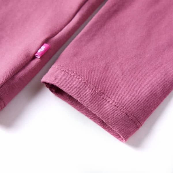 T-shirt med långa ärmar för barn hallonrosa 104
