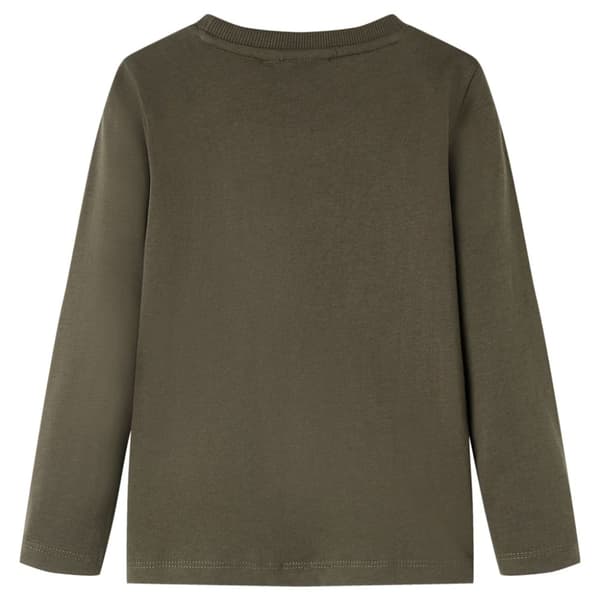T-shirt med långa ärmar för barn khaki 116