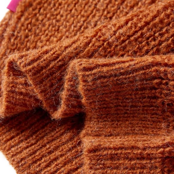 Sweater til børn str. 92 strikket cognacfarvet