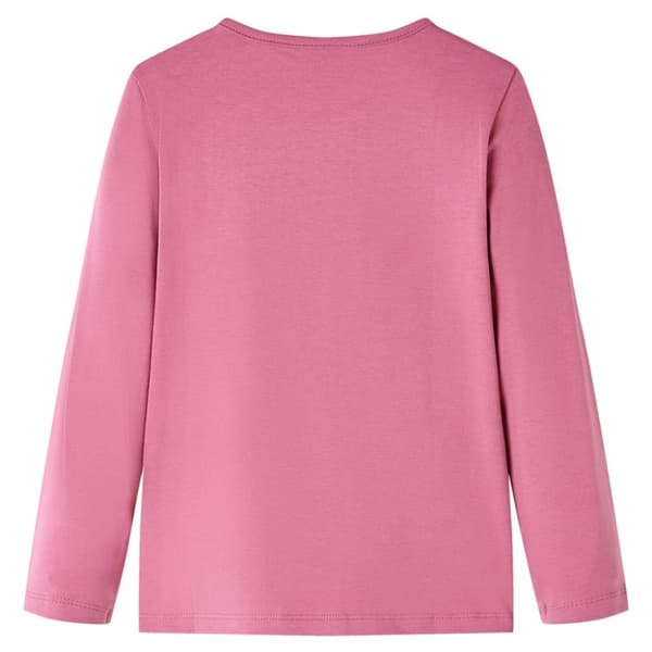 T-shirt med långa ärmar för barn hallonrosa 92