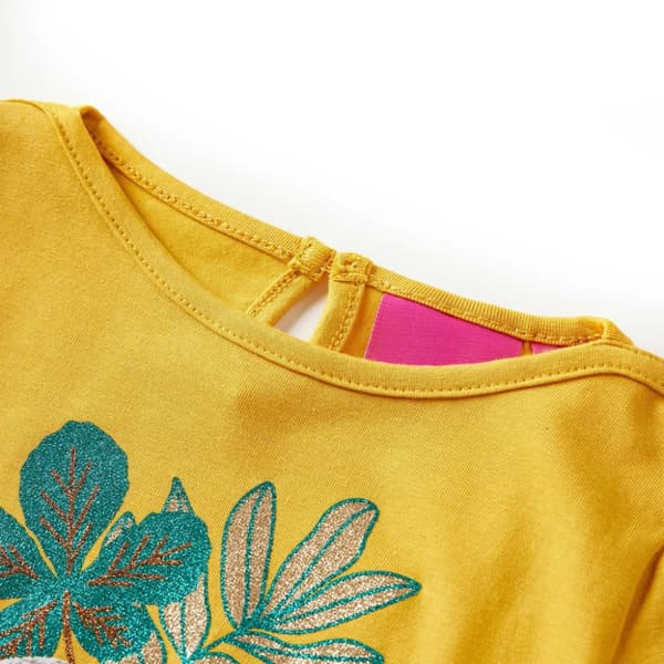 T-shirt med långa ärmar för barn ockra 140