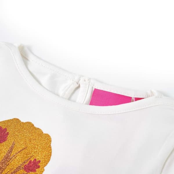 T-shirt med långa ärmar för barn ecru 128
