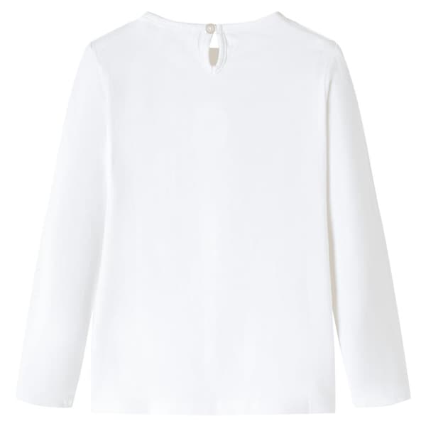 T-shirt med långa ärmar för barn ecru 128