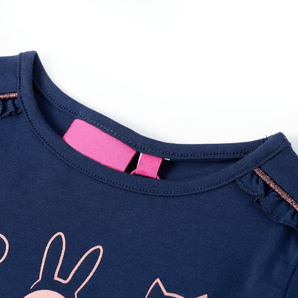 T-shirt med långa ärmar för barn marinblå 92