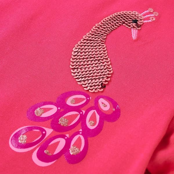 Langærmet T-shirt til børn str. 128 pink