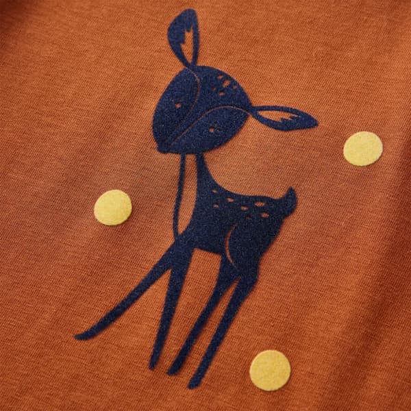 T-shirt med långa ärmar för barn konjaksbrun 104