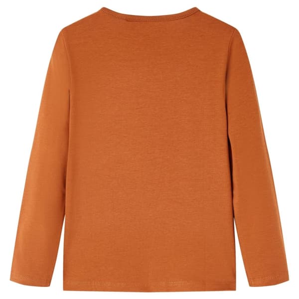T-shirt med långa ärmar för barn konjaksbrun 104