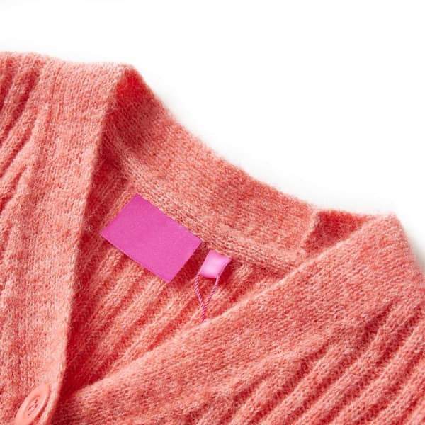 Strikket cardigan til børn str. 140 laksefarvet